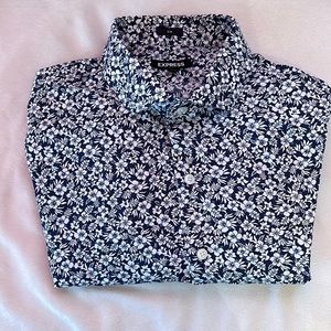Mens Size Large 16-16 1/2 Express Slim Button Down Shirt.